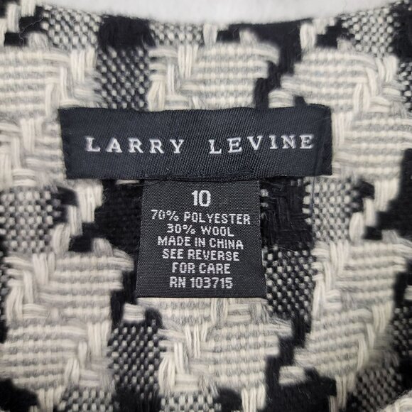 Larry Levine Womens Houndstooth Wool Blend Jacket Size 10 Black & White - Picture 4 of 12